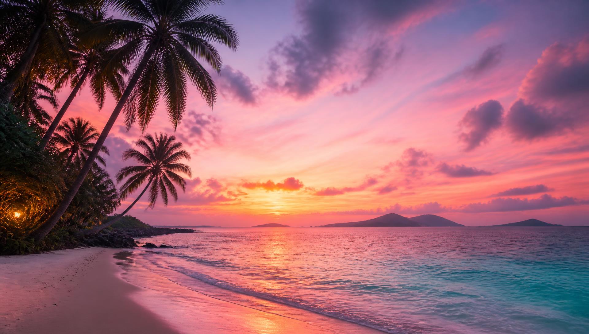 Susan AI — tropical sunset backdrop